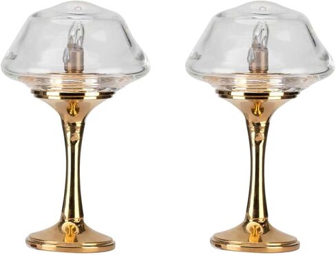 Waldosia 1:12 Scale Dollhouse Miniature 12v Powered Table Lamp Set with Glass Shade in Saudi Arabia