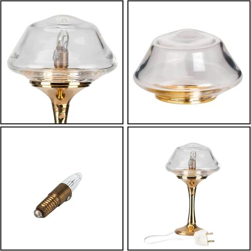 Waldosia 1:12 Scale Dollhouse Miniature 12v Powered Table Lamp Set with Glass Shade in Saudi Arabia