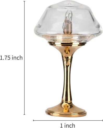 Waldosia 1:12 Scale Dollhouse Miniature 12v Powered Table Lamp Set with Glass Shade in Saudi Arabia
