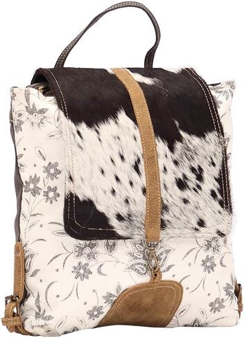 Myra Bag Bloom Bleach Upcycled Canvas & Cowhide Small Crossbody Bag S-1501 in Kuwait
