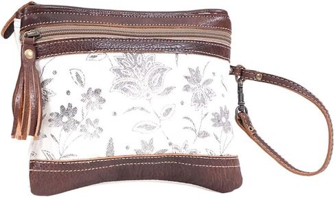 Myra Bag Bloom Bleach Upcycled Canvas & Cowhide Small Crossbody Bag S-1501 in Kuwait