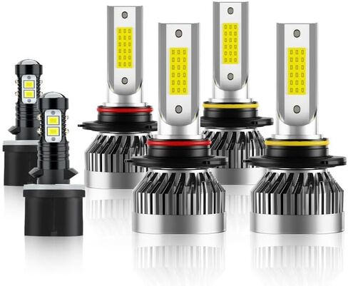Fit for Chev Silverado 1999 2000 2001 2002 Driving Light Bulbs Combo, 6000k White Bright Output, 600% Enhanced Visibility, Direct Installation, Pack of 4 in Saudi Arabia