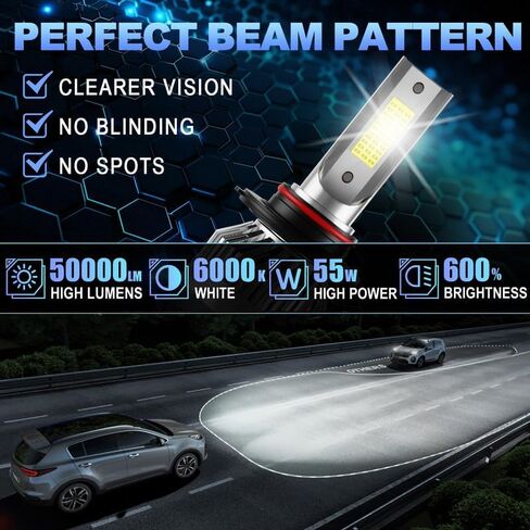 Fit for Chev Silverado 1999 2000 2001 2002 Driving Light Bulbs Combo, 6000k White Bright Output, 600% Enhanced Visibility, Direct Installation, Pack of 4 in Saudi Arabia