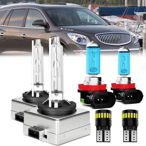 Compatible with Buick Envision 2016-2018 Headlight Bulbs,D3S High Low Beam Xenon HID lights,35W Xenon Headlamp,350% Brightness,6000K White,2 Pack in Saudi Arabia