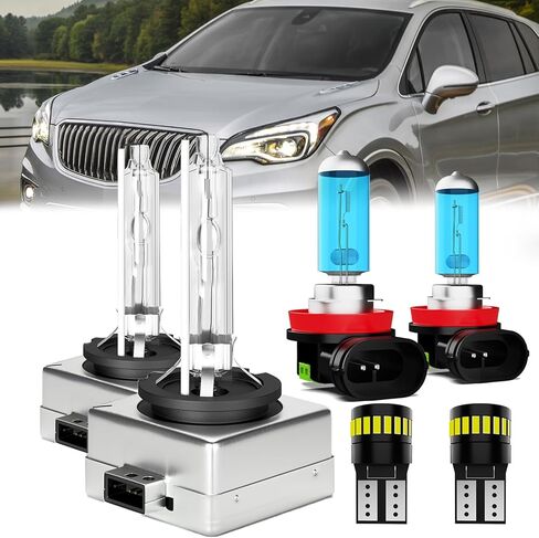 Compatible with Buick Envision 2016-2018 Headlight Bulbs,D3S High Low Beam Xenon HID lights,35W Xenon Headlamp,350% Brightness,6000K White,2 Pack in Saudi Arabia