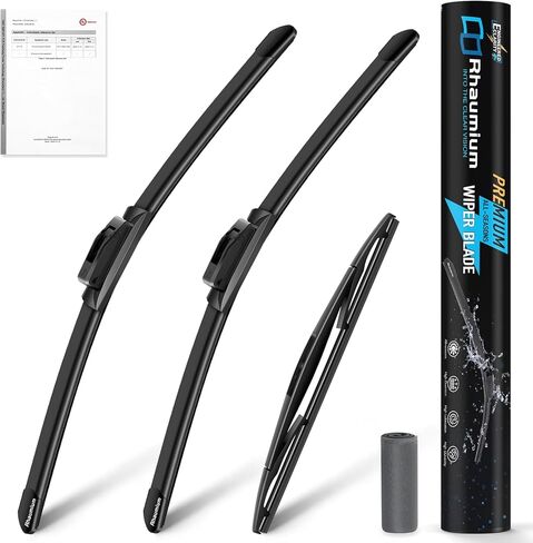 Pack of 3 Wiper Blades 16"+16"+12"; Lab Tested 500K Endurance & High/Low Temp; Optimized Pressure; Specific for Jeep Wrangler 2018-2025 in Saudi Arabia