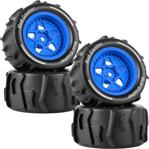 1/18 RC Tires for 1/18 Granite,Typhon RC Car,RC Monster Truck Tire Wheels and Tires All-Terrain Truck Tyres,Red in Saudi Arabia