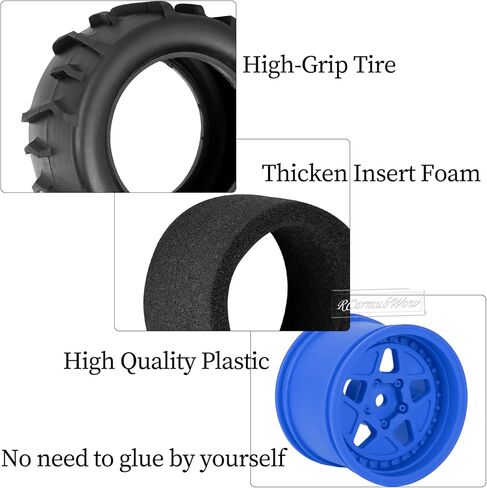 1/18 RC Tires for 1/18 Granite,Typhon RC Car,RC Monster Truck Tire Wheels and Tires All-Terrain Truck Tyres,Red in Saudi Arabia