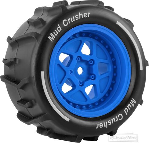 1/18 RC Tires for 1/18 Granite,Typhon RC Car,RC Monster Truck Tire Wheels and Tires All-Terrain Truck Tyres,Red in Saudi Arabia
