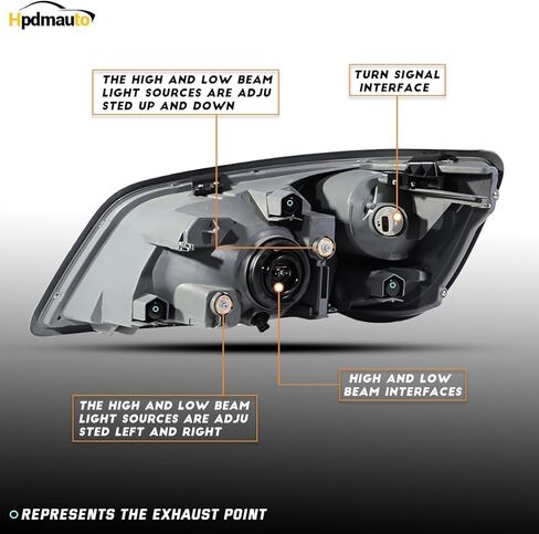 Headlight Assembly fit for 2011+ Hino 238 258 268 338 Truck Left Driver and Right Passenger Side with Silver Painted Headlamp (LED Lens) (Chrome LED, Pair) in Saudi Arabia