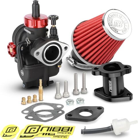 NIBBI Predator 212 Carburetor PE22FL Kit,212 Predator Performance Part Intake Pipe Inlet Manifold For Mini Bike 196cc/212cc/224cc Engine GX160 GX200 with Air Filters (Red) in Saudi Arabia