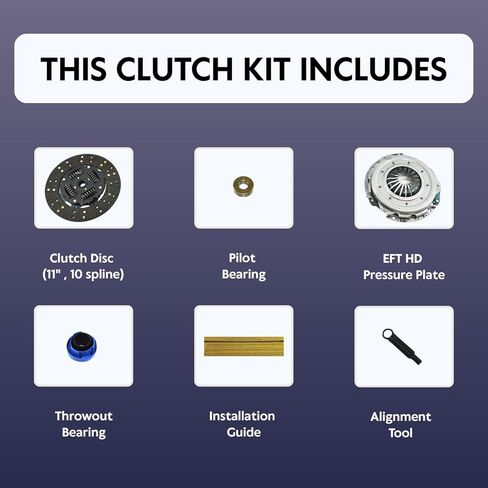 EFT Heavy-Duty Clutch Kit for 1997-2008 Ford F-150 F-250 Pickup 4.2L 6Cyl/4.6L 8Cyl - Heavy Duty Performance Upgrade For Smooth Engagement - Durable & Precise Fit - Offers 12 Month Brand Warranty in Saudi Arabia
