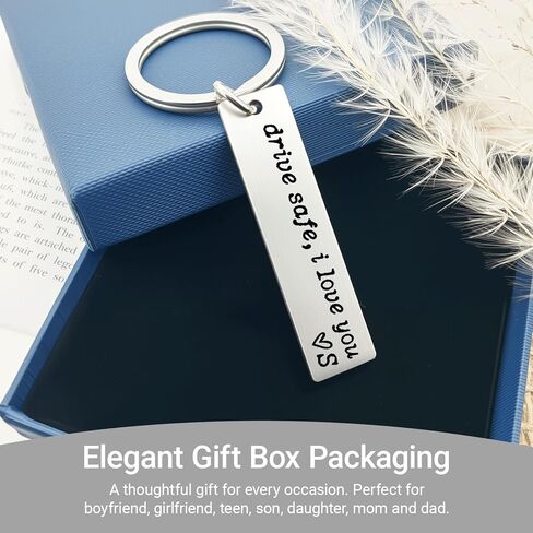 ZEARPT Drive Safe I Love You Keychain، سلسلة مفاتيح أولية للأزواج، سلسلة مفاتيح من الفولاذ المقاوم للصدأ، للزوج، الصديق، الابن، له، هدايا الزفاف الأولية المخصصة (الأولي أ) in Saudi Arabia
