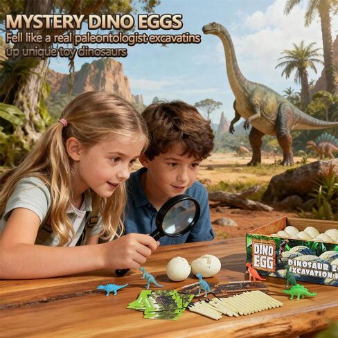 Dinosaur Eggs Toys Dig Kit, 24 Dino Eggs, Dinosaur Toy for Kids, Primal Hatch Dinosaur Eggs for Birthday and Easter Gift, for Boys Girls Age 3+ in Saudi Arabia