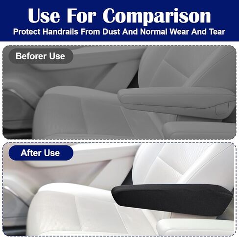 Yolev 4 Pcs Arm Rest Covers Armrest Covers Cloth Fabric Universal Size Car Front Seat for Car Armrest Protectors Replacement Fit for SUV Truck Cars Interior Accessories Black 2 Pairs in Saudi Arabia