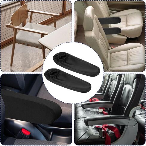 Yolev 4 Pcs Arm Rest Covers Armrest Covers Cloth Fabric Universal Size Car Front Seat for Car Armrest Protectors Replacement Fit for SUV Truck Cars Interior Accessories Black 2 Pairs in Saudi Arabia