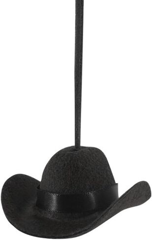 Western Cowboy Hat Car Hanging Ornament, Mini Cowgirl Hat Car Rear View Mirror Charm, Cute Handmade Hats Pendent, Vehicle Interior Country Decoration Accessories for Women Girls (Black) in Saudi Arabia
