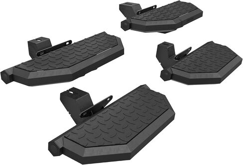 4PC Running Boards Compatible with 2018-2025 Jeep Wrangler JL 4-Door (Not Fit JK), 2020-2025 Jeep Gladiator JT, Heavy-Duty Carbon Steel, Non-Slip Crew Cab Side Steps, Support Up to 700 LBS in Saudi Arabia