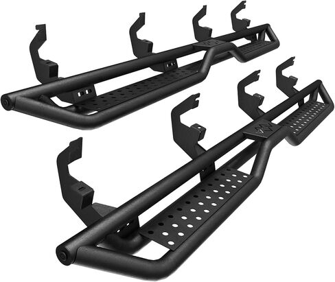 4PC Running Boards Compatible with 2018-2025 Jeep Wrangler JL 4-Door (Not Fit JK), 2020-2025 Jeep Gladiator JT, Heavy-Duty Carbon Steel, Non-Slip Crew Cab Side Steps, Support Up to 700 LBS in Saudi Arabia