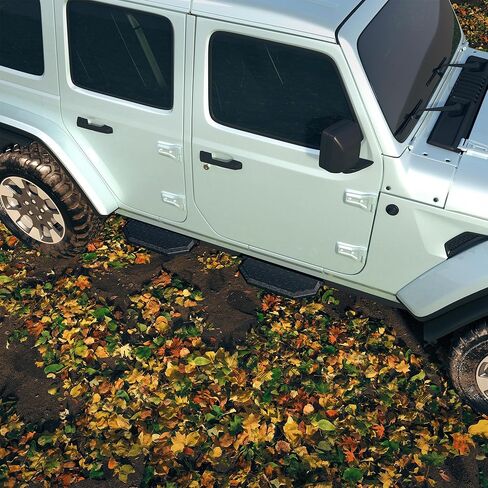 4PC Running Boards Compatible with 2018-2025 Jeep Wrangler JL 4-Door (Not Fit JK), 2020-2025 Jeep Gladiator JT, Heavy-Duty Carbon Steel, Non-Slip Crew Cab Side Steps, Support Up to 700 LBS in Saudi Arabia