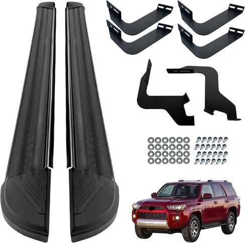 5-inch (Black Aluminum Powder Coated Flat Style) Running Boards Side Bars Side Steps Compatible with Toyota 4Runner 2010-2016 Trail & 2017-2024 TRD Off-Road & 2014-2024 SR5 in Saudi Arabia