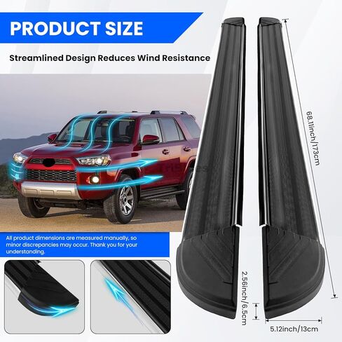 5-inch (Black Aluminum Powder Coated Flat Style) Running Boards Side Bars Side Steps Compatible with Toyota 4Runner 2010-2016 Trail & 2017-2024 TRD Off-Road & 2014-2024 SR5 in Saudi Arabia