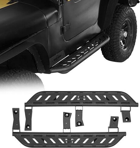 Hooke Road 87-95 YJ Rock Sliders Side Steps for 1987-1995 Jeep Wrangler YJ, Running Boards Step Bars Rocker Gurad in Saudi Arabia