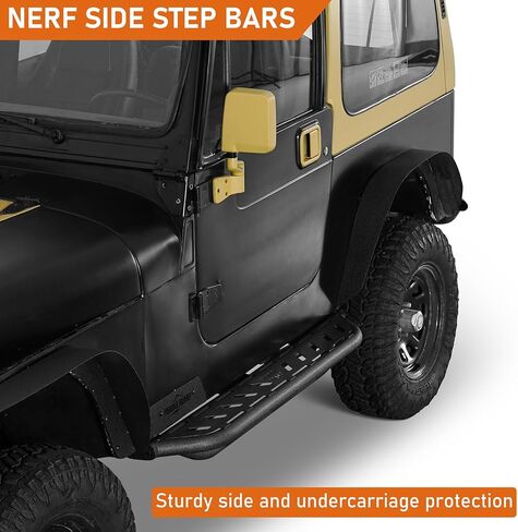 Hooke Road 87-95 YJ Rock Sliders Side Steps for 1987-1995 Jeep Wrangler YJ, Running Boards Step Bars Rocker Gurad in Saudi Arabia