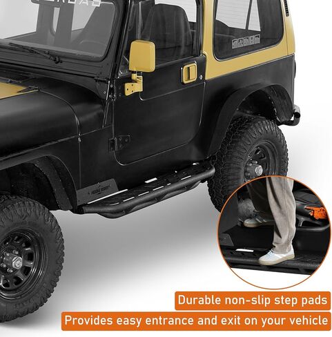 Hooke Road 87-95 YJ Rock Sliders Side Steps for 1987-1995 Jeep Wrangler YJ, Running Boards Step Bars Rocker Gurad in Saudi Arabia