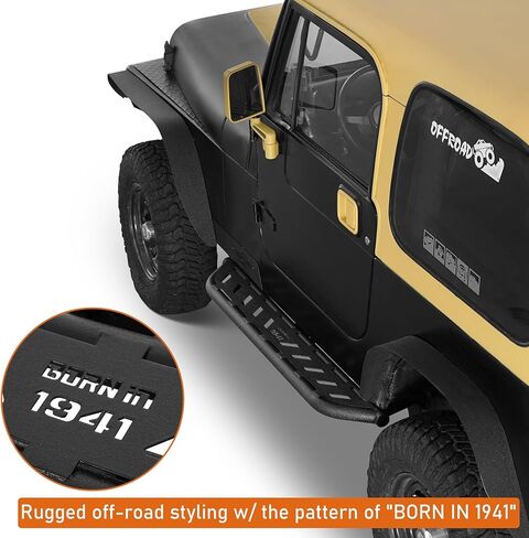 Hooke Road 87-95 YJ Rock Sliders Side Steps for 1987-1995 Jeep Wrangler YJ, Running Boards Step Bars Rocker Gurad in Saudi Arabia