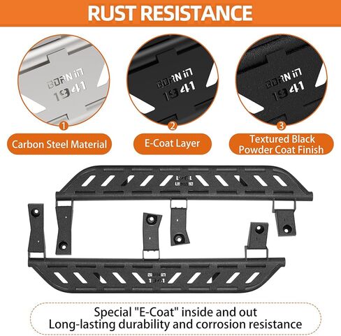 Hooke Road 87-95 YJ Rock Sliders Side Steps for 1987-1995 Jeep Wrangler YJ, Running Boards Step Bars Rocker Gurad in Saudi Arabia