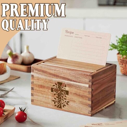 InnoBeta Christian/Christ/Religious Gifts Recipe Box, Gifts Recipe Card Holder Box with 50 4x6 inch Recipe Cards, 10 Dividers, Recipe Organizer with Cross in Saudi Arabia