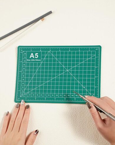 A5 Double-Sided Ruler Rack Cutting Mat - 5-Layer Green Rotary Craft Mat Rulers for Sewing, Quilting & Precision Cutting in Saudi Arabia