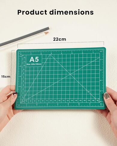 A5 Double-Sided Ruler Rack Cutting Mat - 5-Layer Green Rotary Craft Mat Rulers for Sewing, Quilting & Precision Cutting in Saudi Arabia