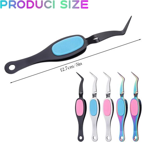 6 Pcs Crossing Lock Curved Tweezers for Craft, Reverse Grip Tweezers Fine Tip Tweezer with Curved Tip Stainless Steel Soft Grip Precision Crafting for DIY Jewelry Beading Electronics Craft Supplies in Saudi Arabia