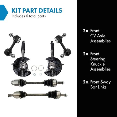 TRQ Front Suspension & Drivetrain Kit Compatible with 2008-2012 Honda Accord in Saudi Arabia