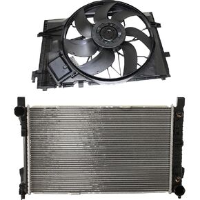 مجموعة تجميع مروحة التبريد Garage-Pro متوافقة مع Mercedes Benz C230 2003-2007، C240 ​​2001-2005، C280 2006-2007، C32 AMG 2002-2004، مروحة مشعاع واحدة in Kuwait