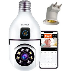 Light Bulb Security Camera, 5GHz 2.4GHz ,Degree Pan/Tilt Panoramic IP Security Camera, TUYA WiFi 1080P Smart Home Surveillance Cam with Motion Detection Alarm Night Vision Two Way Talk Indoor E27 in Saudi Arabia