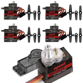 MG90S 9g Micro Servo Motor Kit - Metal Gear, 2.0 kg-cm High Torque, 0.08 s/60 deg, 180 Degree Mini Servo for RC Planes, Arduino Projects, Robotics (10 pcs) in Saudi Arabia