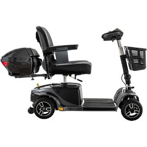 Pride Mobility Revo 2.0، + ملحقات التنقل الخاصة بك سكوتر التنقل ذو الأربع عجلات شديد التحمل للبالغين، سعة 400 رطل، مقعد عريض 20 بوصة، 17.8 ميل لكل شحنة، تعليق CTS، ضمان إضافي in Kuwait