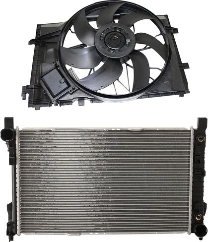 Garage-Pro Cooling Fan Assembly KIT Compatible with Mercedes Benz C230 2003-2007, C240 2001-2005, C280 2006-2007, C32 AMG 2002-2004 Radiator Fan, Single fan in Saudi Arabia