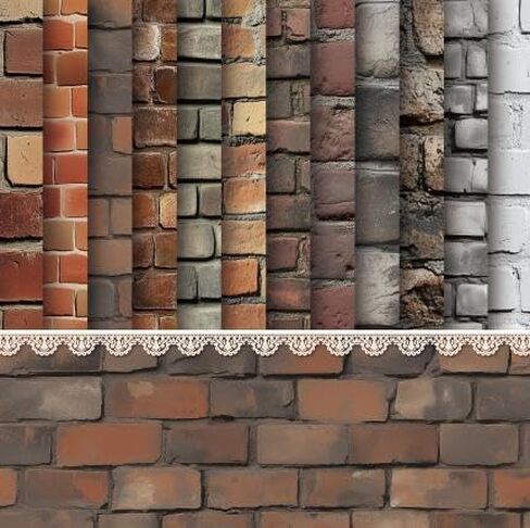 Retro Brick Walls 6×6" Scrapbook Papers Journaling Supplies Aesthetic Room Decor for Writing, Drawing, Travel Journal Art Craft, Diary Embellishment Supplies, 24Pcs in Saudi Arabia
