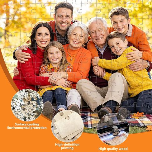 Custom Puzzle 1000 Pieces.Personalized Wood Puzzle from Your own Photos.Customized Picture Puzzle Gift for Christmas,Wedding,Family,Pet,Birthday in Saudi Arabia