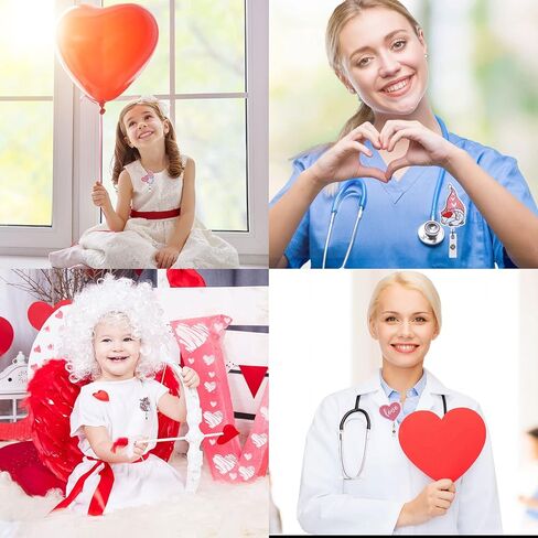 Whaline 9 Pieces Valentine's Day Felt Nurse Badge Reels Gnome Holiday Retractable Badge Holders Valentines Cute Name ID Badge Holders with Clips for School Student Teacher Doctor Nurse in Saudi Arabia
