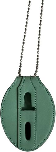 Turquoise Full Grain Leather Law Enforcement Oval Badge Holder with Belt Clip - Optional Use Around The Neck in Saudi Arabia
