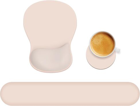 لوحة ماوس أكبر مع دعم للمعصم، مجموعة حصيرة ماوس للوحة المفاتيح بقاعدة مطاطية غير قابلة للانزلاق، سطح ناعم ويخفف آلام المعصم، لوحة ماوس واقية مقاومة للماء لأجهزة الكمبيوتر المحمول والكمبيوتر والألعاب والمكتب، مصنوعة من القطن المنزلي C in Kuwait