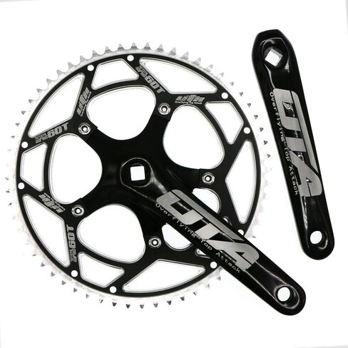CYSKY Single Speed Crankset 48T 170mm Crankarms 130 BCD Litepro Folding Bike Crankset for Single Speed Bike, Track Road Bicycle, Fixed Gear, Fixie, Dahon (Square Taper, Black) in Kuwait