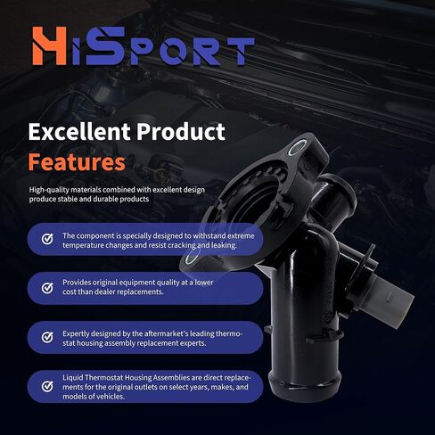 مجموعة مبيت منظم الحرارة HiSport 902-6131 متوافقة مع فولكس فاجن بيتل كابريو، بورا، جولف، جيتا، باسات، أرنب، بديل لأودي RS Q3، TT، 07K121132F، 07K121132G in Saudi Arabia