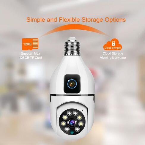 Light Bulb Security Camera, 5GHz 2.4GHz ,Degree Pan/Tilt Panoramic IP Security Camera, TUYA WiFi 1080P Smart Home Surveillance Cam with Motion Detection Alarm Night Vision Two Way Talk Indoor E27 in Saudi Arabia