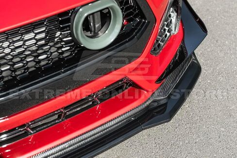 Replacement for 2024-Present Ford Mustang S650 Models | GTV Style ABS Plastic - Painted Glossy Black Add-On Front Bumper Lip Chin Spoiler Splitter Extension FLIP-1262-V2-ABS in Saudi Arabia